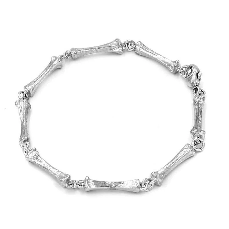 ALLIGATOR TOE BONE BRACELET- STERLING SILVER