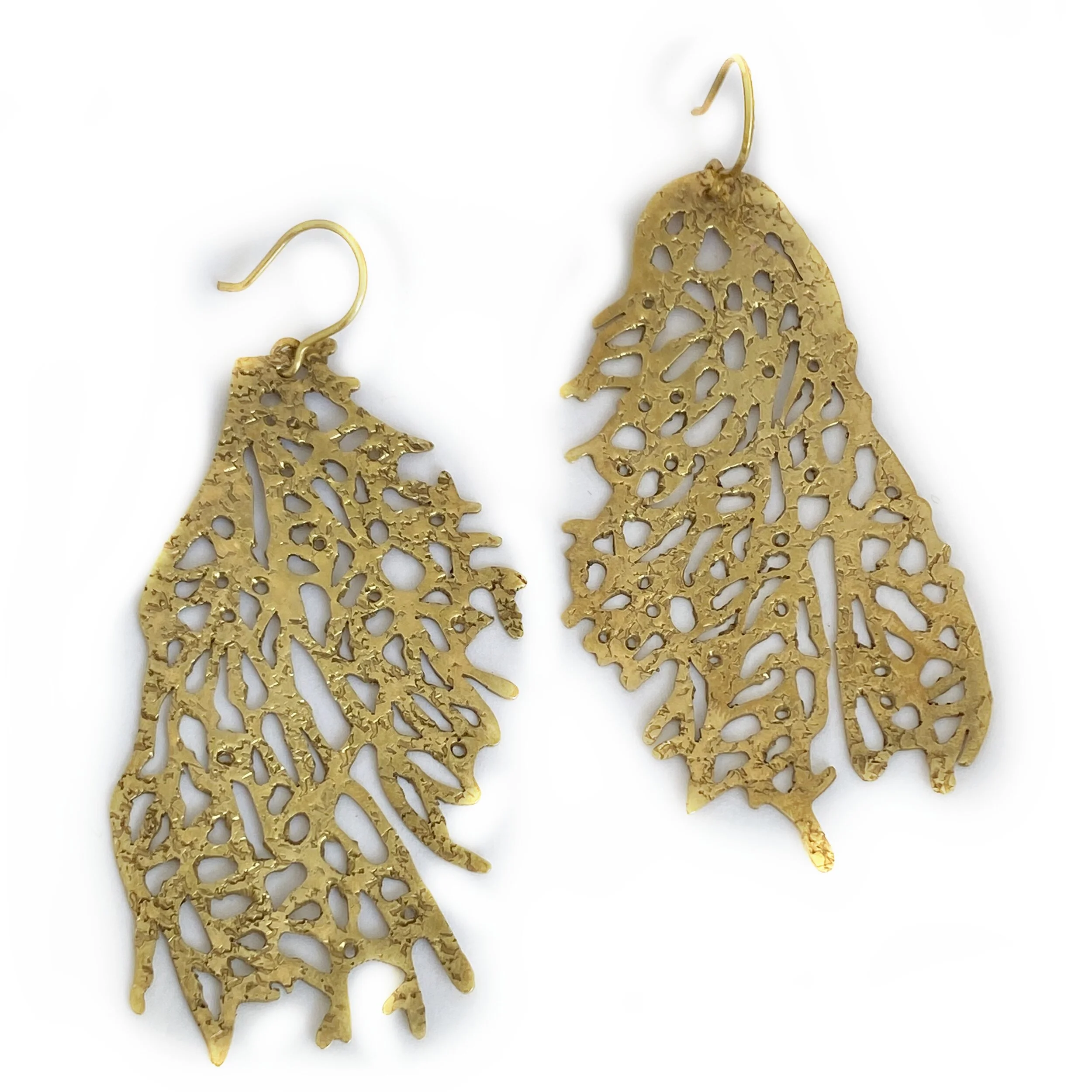 FAN CORAL EARRINGS- GOLD PLATED