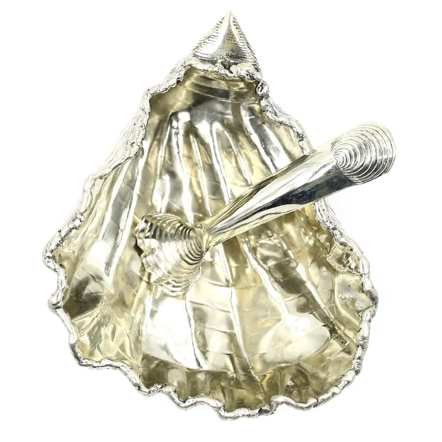 OYSTER SHELL SALT & PEPPER WELL - ALPACA
