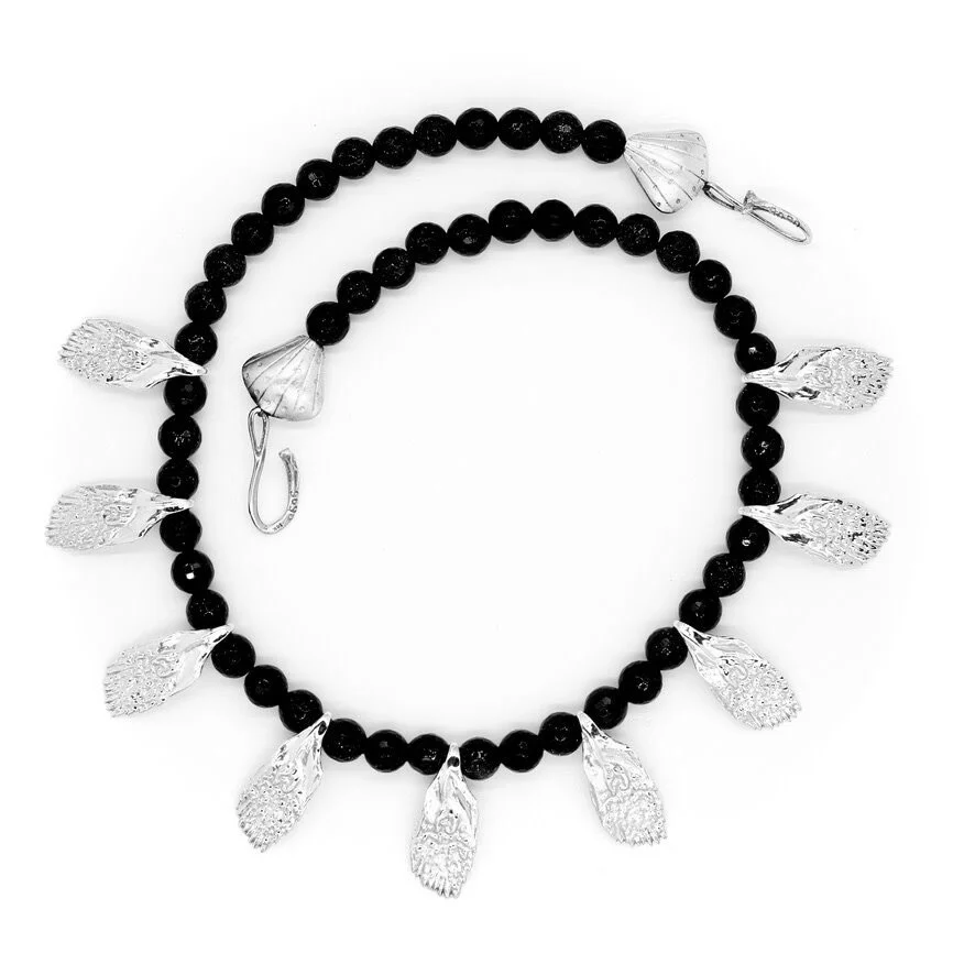 Garfish Scale Necklace - Sterling Silver