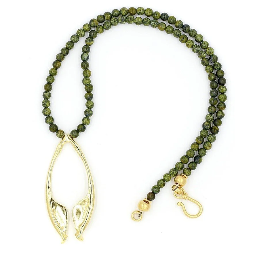 Rattlesnake Jawbone Pendant Necklace - Vermeil
