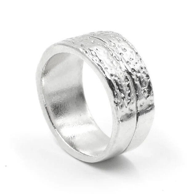 ARMADILLO SHELL RING- STERLING SILVER (LARGE)