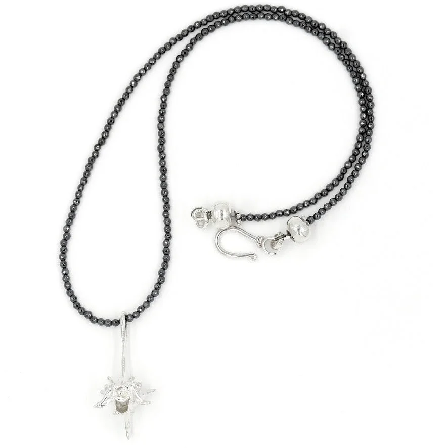 Rattlesnake Vertebrae Pendant Necklace - Sterling Silver (Large)