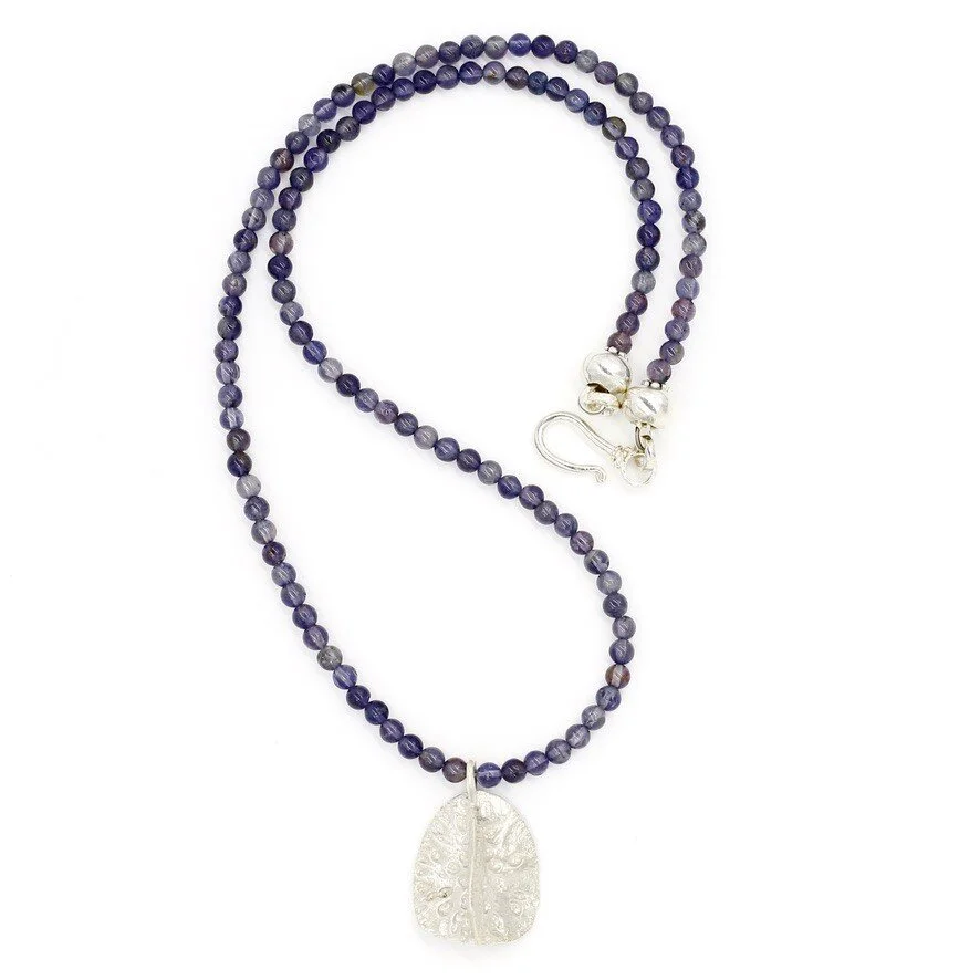 Alligator Scute Pendant Necklace - Sterling Silver (Large)