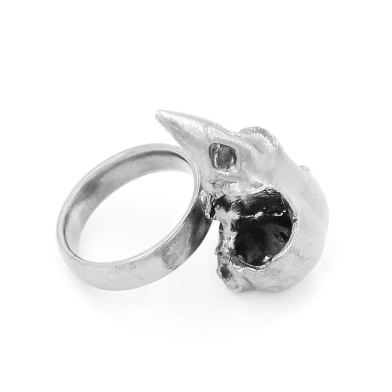 Bird Skull Ring - Sterling Silver (Small)