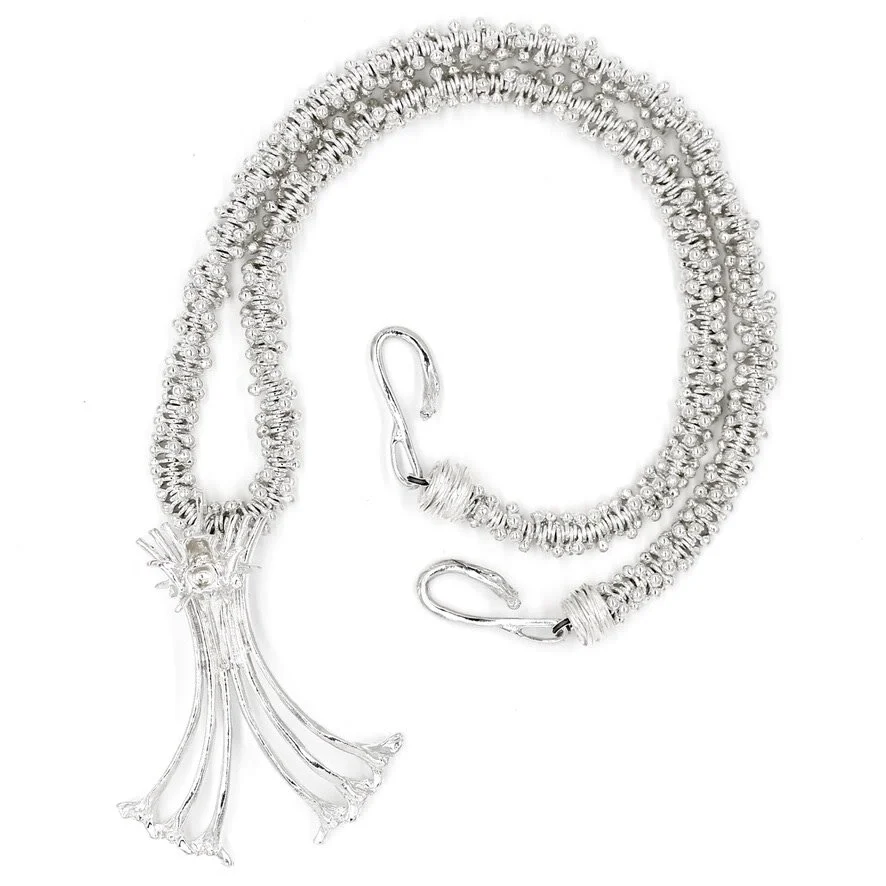 Gogo Logo Necklace - Sterling Silver (Bali Beads)