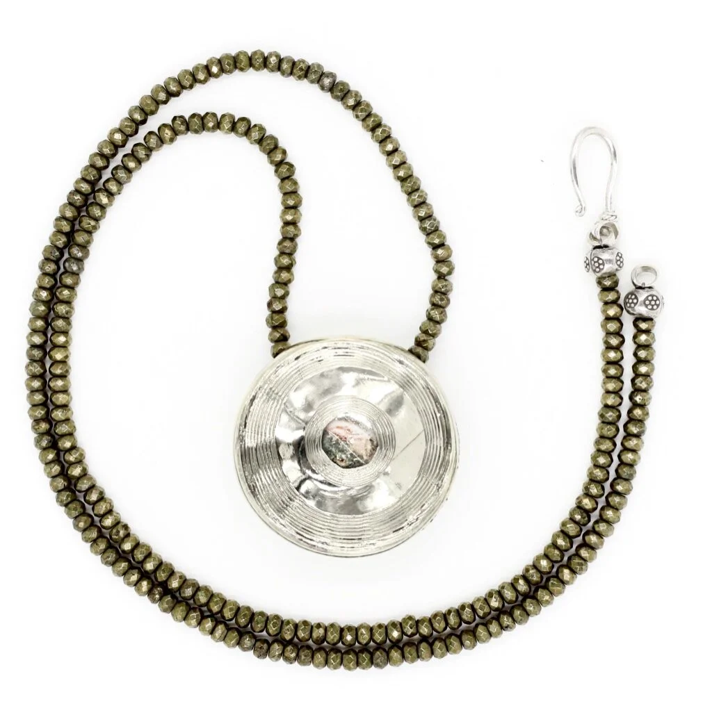 Shark Vertebrae Pendant Necklace - Alpaca (Shiny) - Opera