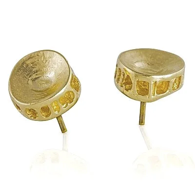 SHARK VERTEBRAE EARRINGS - VERMEIL