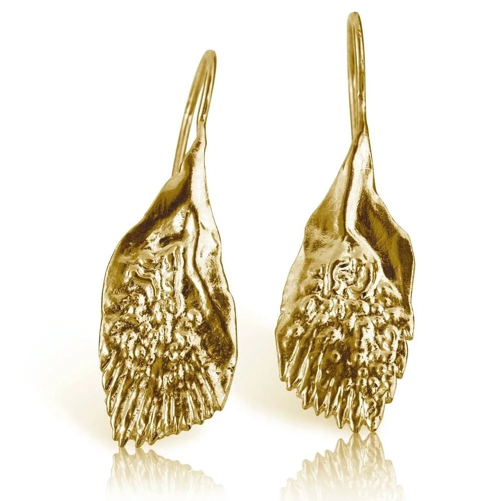 GARFISH SCALE EARRINGS - VERMEIL