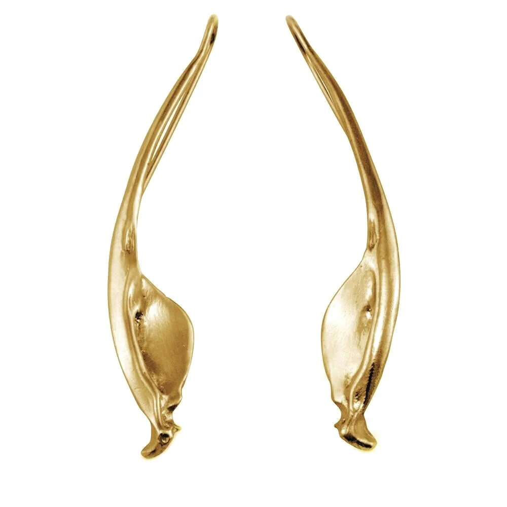 RATTLESNAKE JAWBONE EARRINGS - VERMEIL