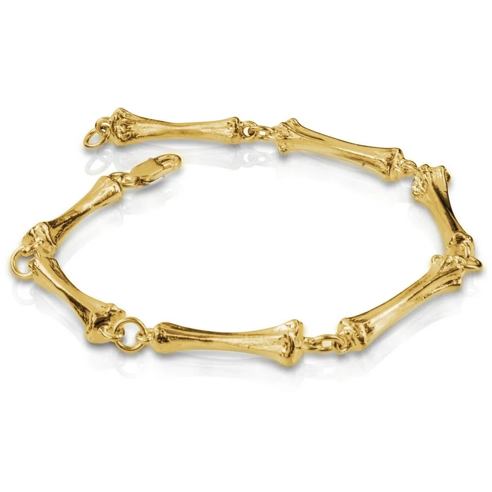 Alligator Toe Bone Bracelet- Vermeil (7 Digit)