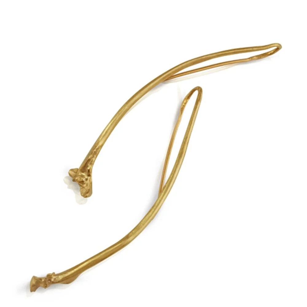 Rattlesnake Rib Earrings- Vermeil
