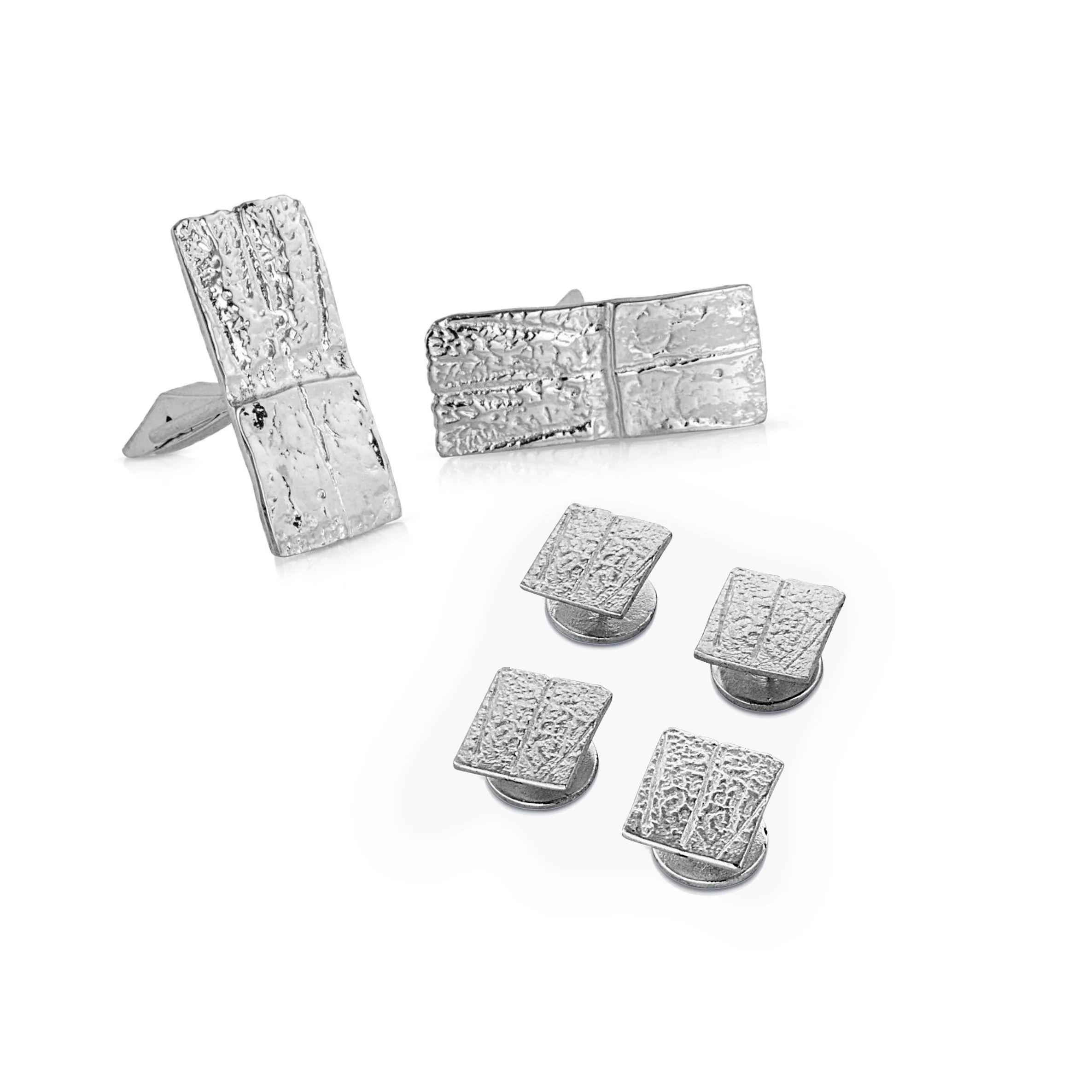 Armadillo Shell Shirt Studs - Sterling Silver