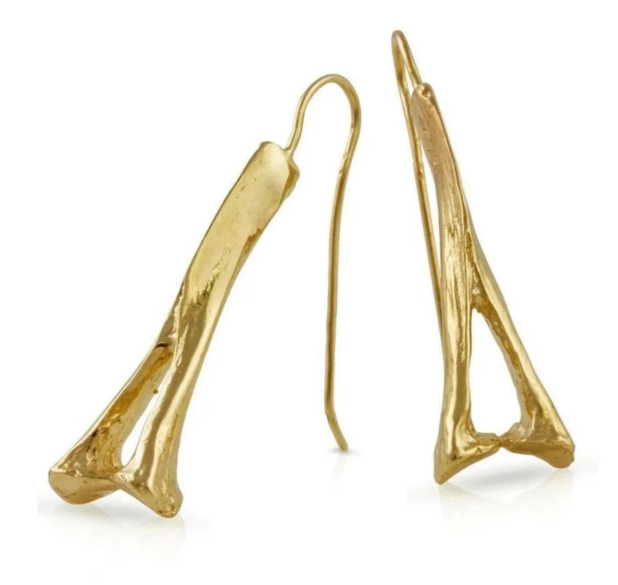 Alligator Spinous Process Earrings - Vermeil