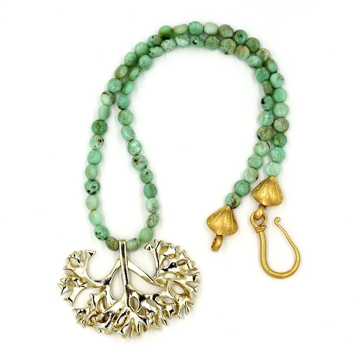 Seaweed Pendant Necklace - Vermeil
