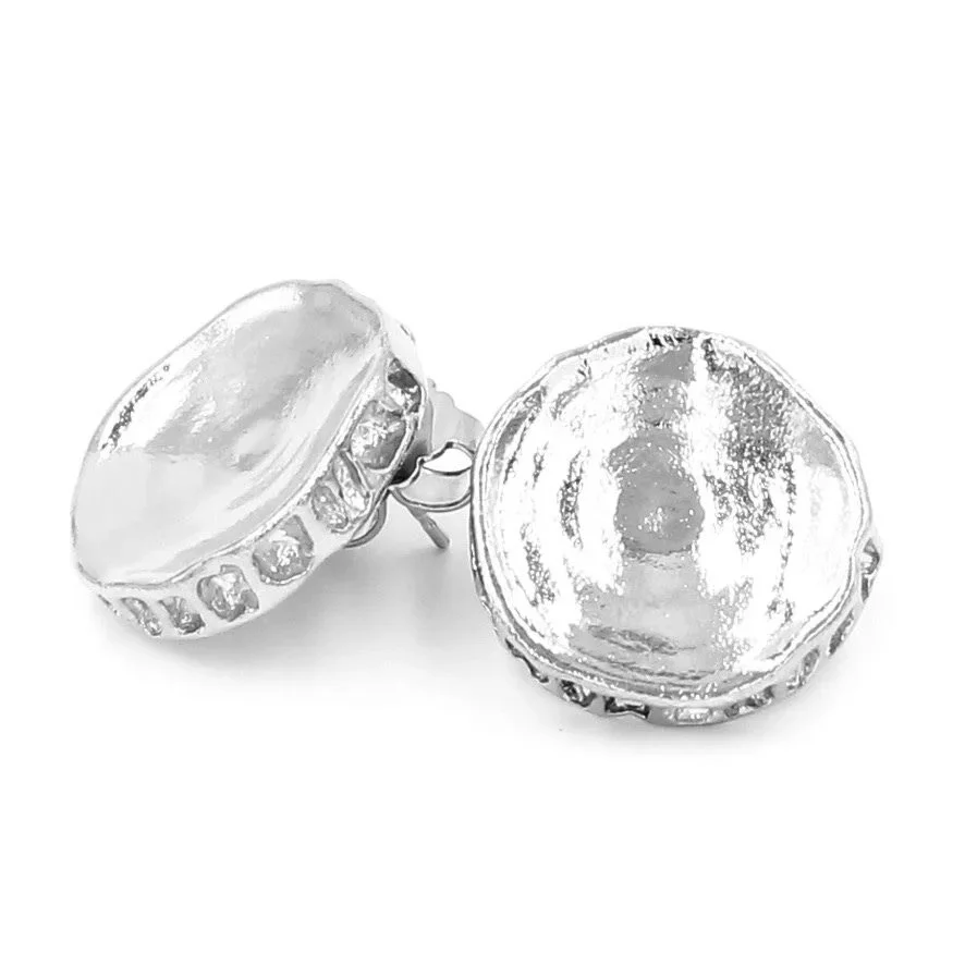 Shark Vertebrae Earrings - Sterling Silver (Large)