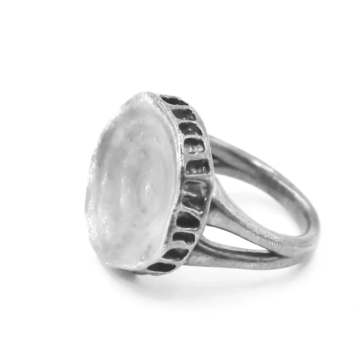 SHARK VERTEBRAE RING- STERLING SILVER