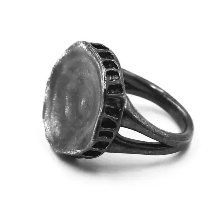 SHARK VERTEBRAE RING- STERLING SILVER (OXIDIZED)