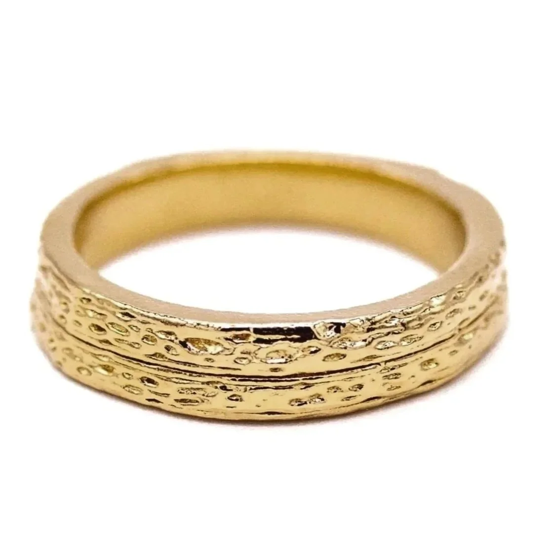 Armadillo Shell Ring 1/2 width- Vermeil