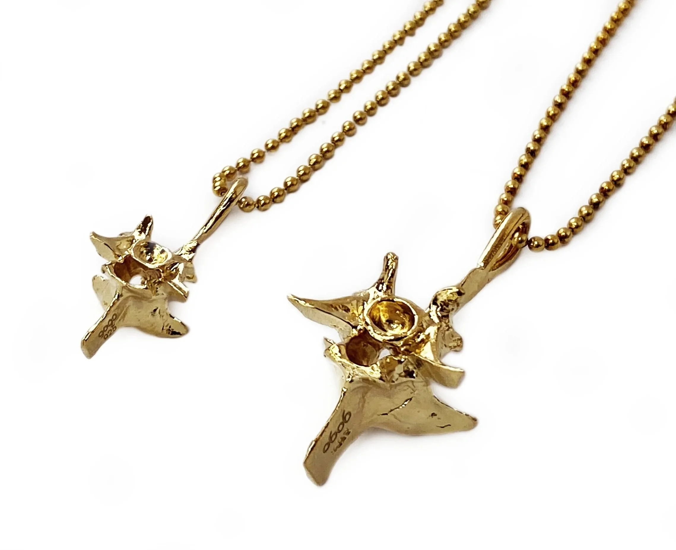 Rattlesnake Vertebrae Pendant - Vermeil