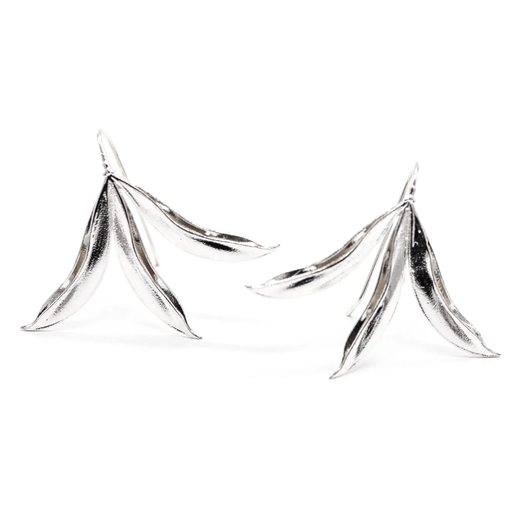 Leaf Pod Earrings-Sterling Silver