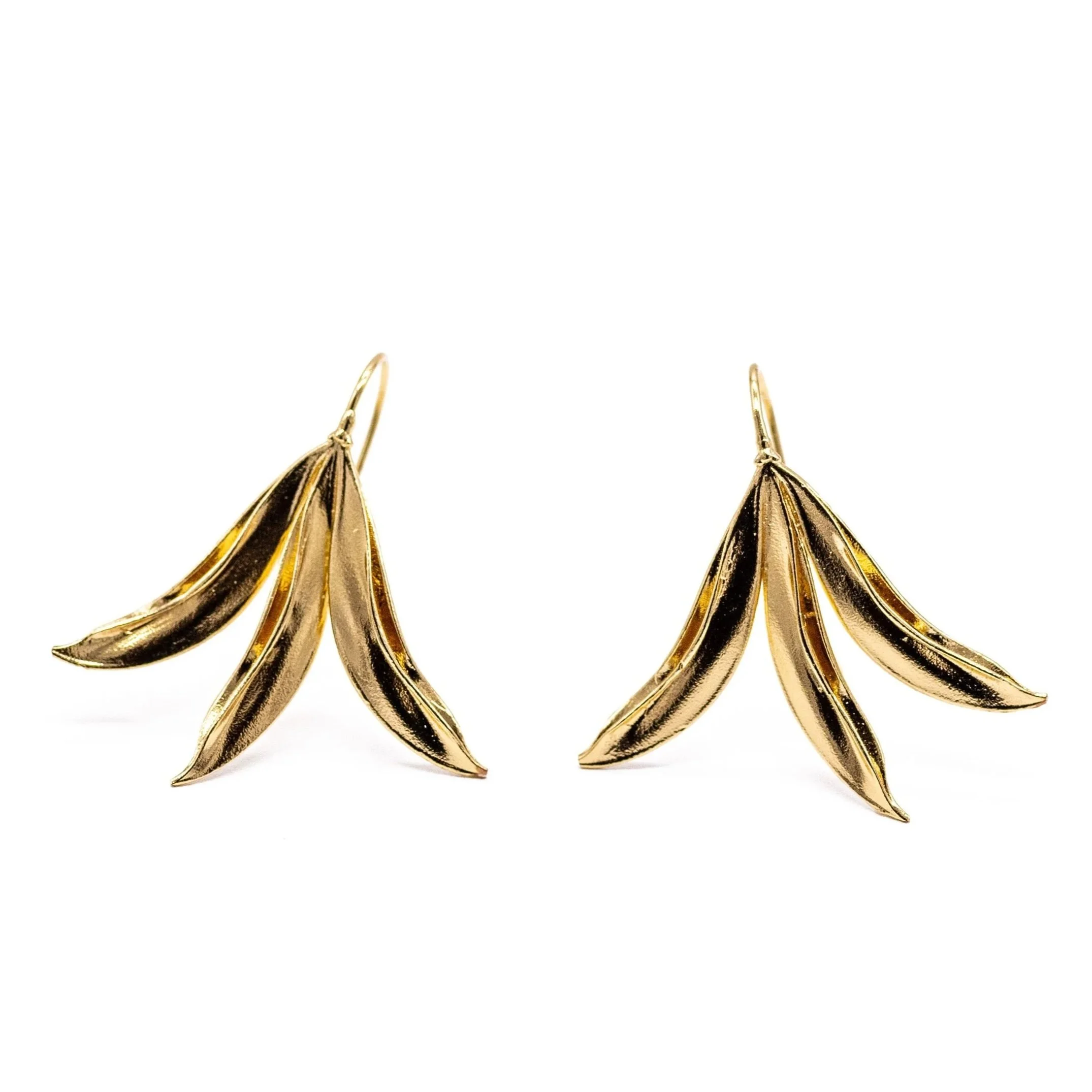 Leaf Pod Earrings-Vermeil