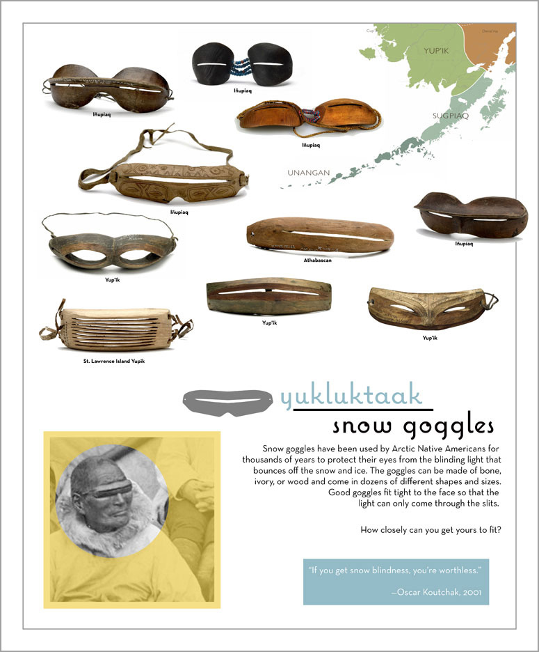 snow goggles poster for Children's Festival focused on Alaskan Native Culture