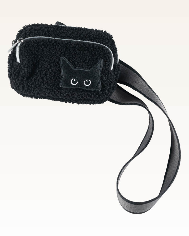 BLACK CAT SHERPA FANNY PACK
