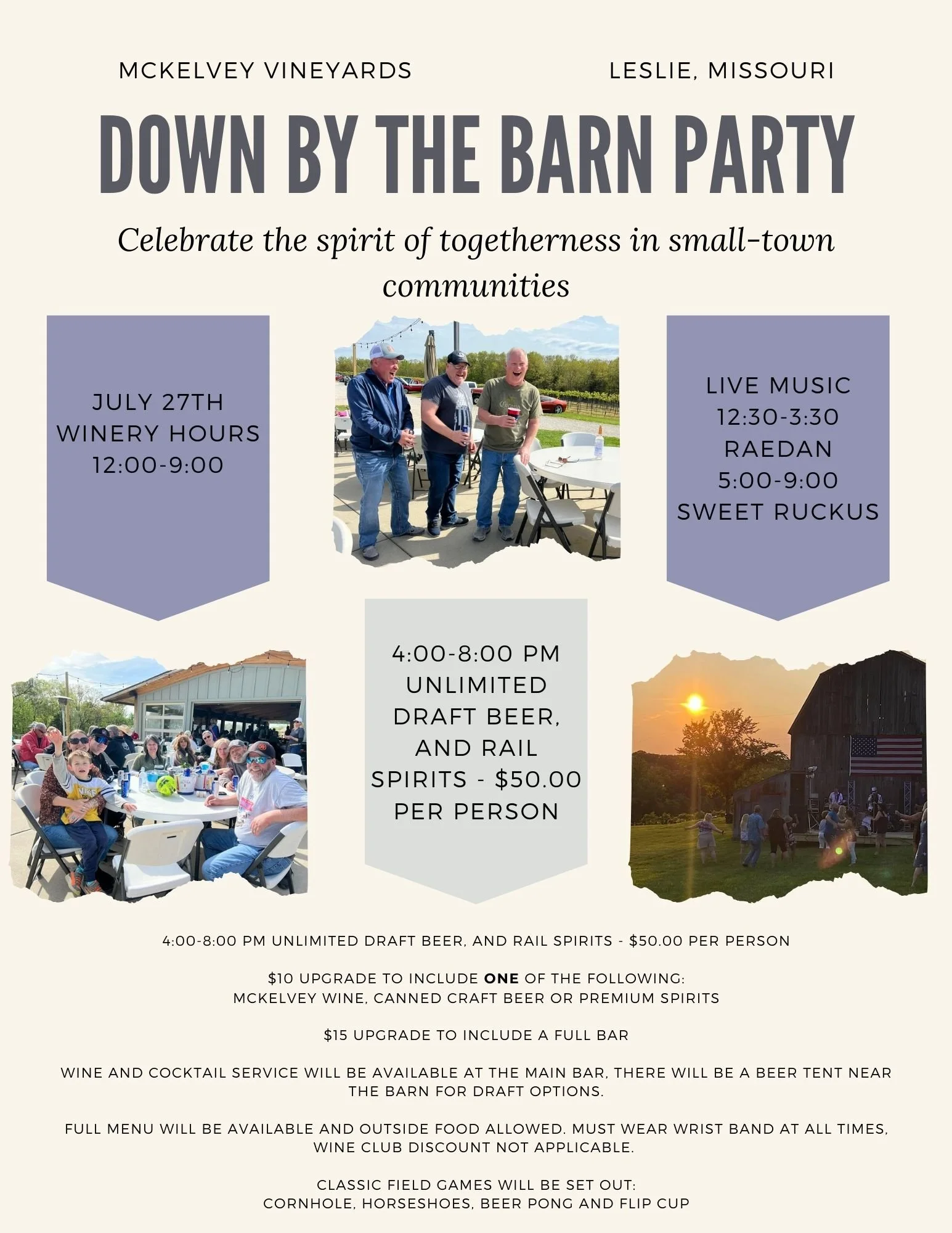 Down By the Barn Party Unlimited — McKelvey Vineyards