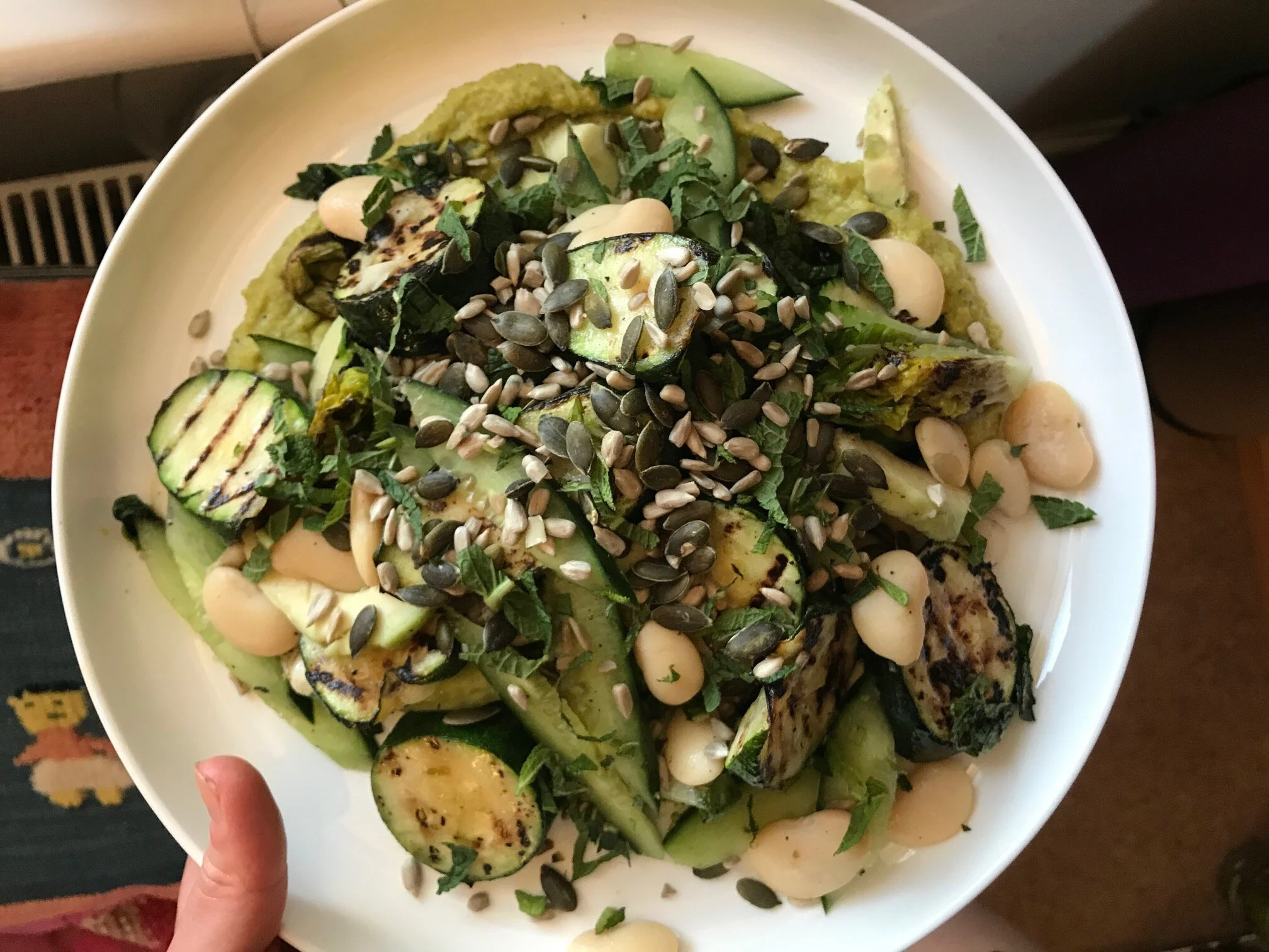 Grilled Spring Vegetable Salad with Romesco Sauce