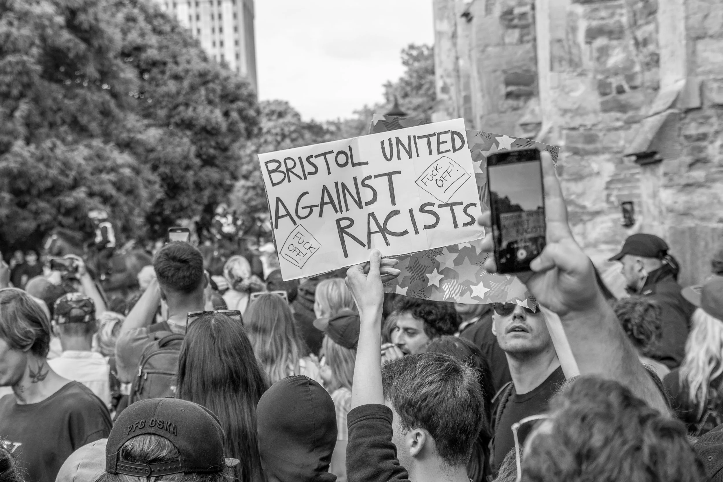 The Far-Right in Castle Park, Bristol 3/08/24 - Fascists Are Not Welcome Here