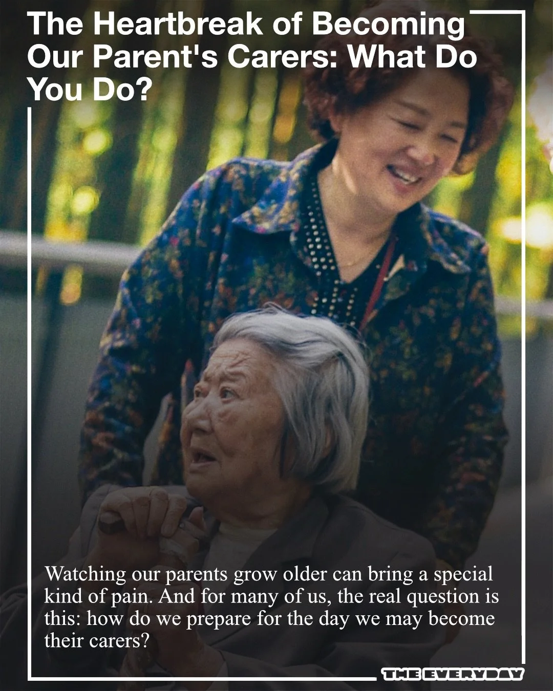 The heartbreak - and strain - of becoming our parents carers. It&rsquo;s something that isn&rsquo;t talked about a lot, but what is the right way to look after age family members? Can there even be a right way?

Written by healthcare professional, an