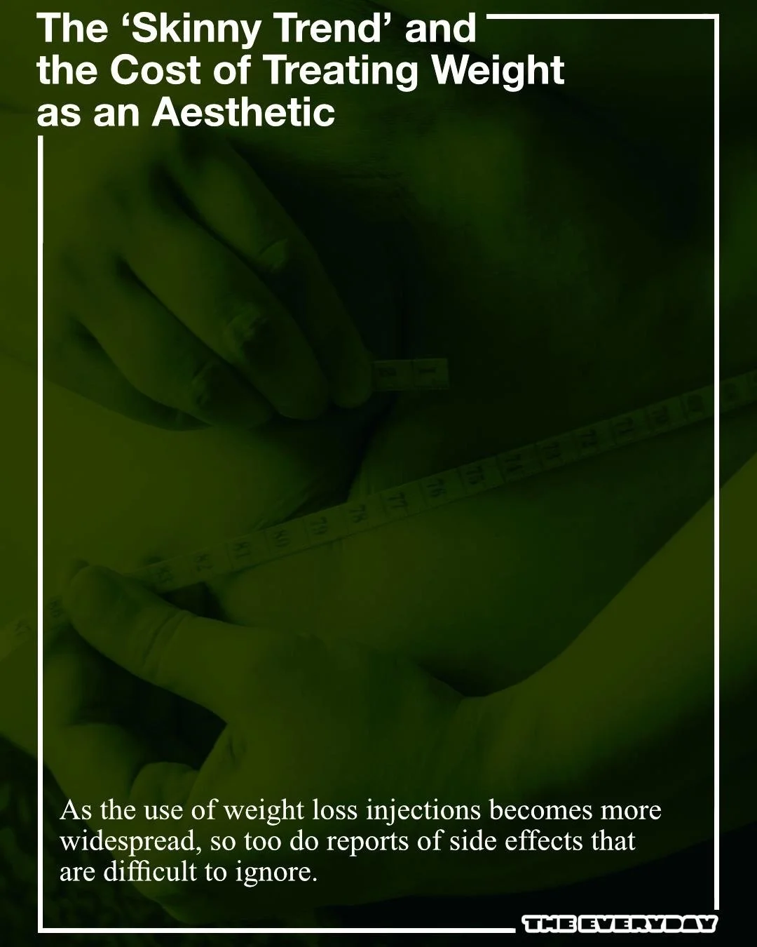 Unless you&rsquo;ve been living on the moon, you&rsquo;re probably aware of the current Ozempic craze. 

This insightful piece by insert Rochelle pulls back the curtain to reveal the realities of taking weight-loss drugs, and where this new trend cam