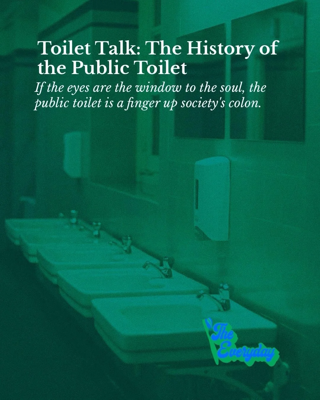 There&rsquo;s more to toilets than you might think&hellip; George Trueman writes this insightful, hilarious piece on the history and policies surrounding public toilets. Interweaving careful research with hilarious anecdote, I cannot recommend this I