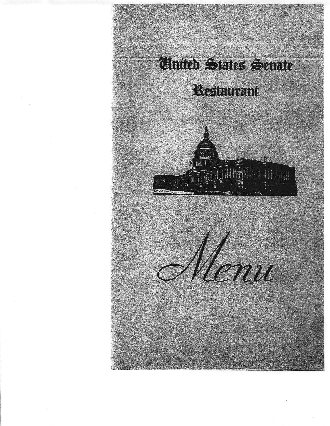 US Senate Menu 1940