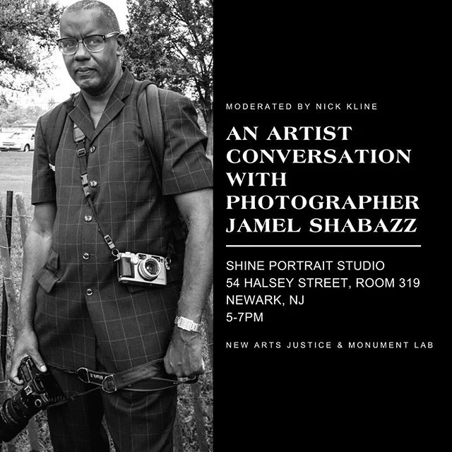 On Veterans Day, New Arts and @monument_lab ‘s A Call to Peace Public Exhibition culminates with a public conversation with @jamelshabazz in @shine_portraitstudio; and a free portrait session in SHINE Portrait Studio; and the final day of the i