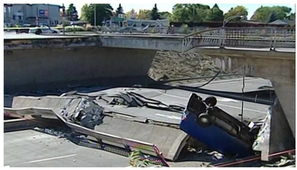 Figure 1: De la Concorde overpass - 2007. (ref: https://www.cbc.ca/news/canada/montreal/de-la-concorde-overpass-collapse-timeline-1.3784265).