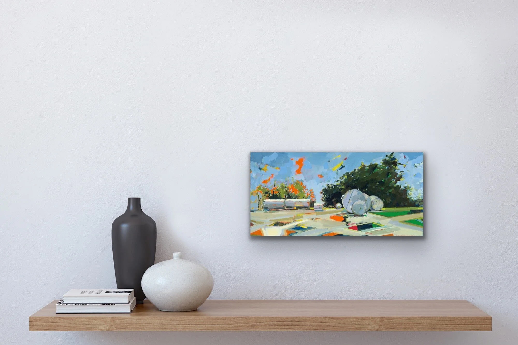 Greenville Mississippi industrial landscape fine art painting on a wall Greenville Mississippi industrial landscape fine art painting New Farm by Jennifer Drinkwater