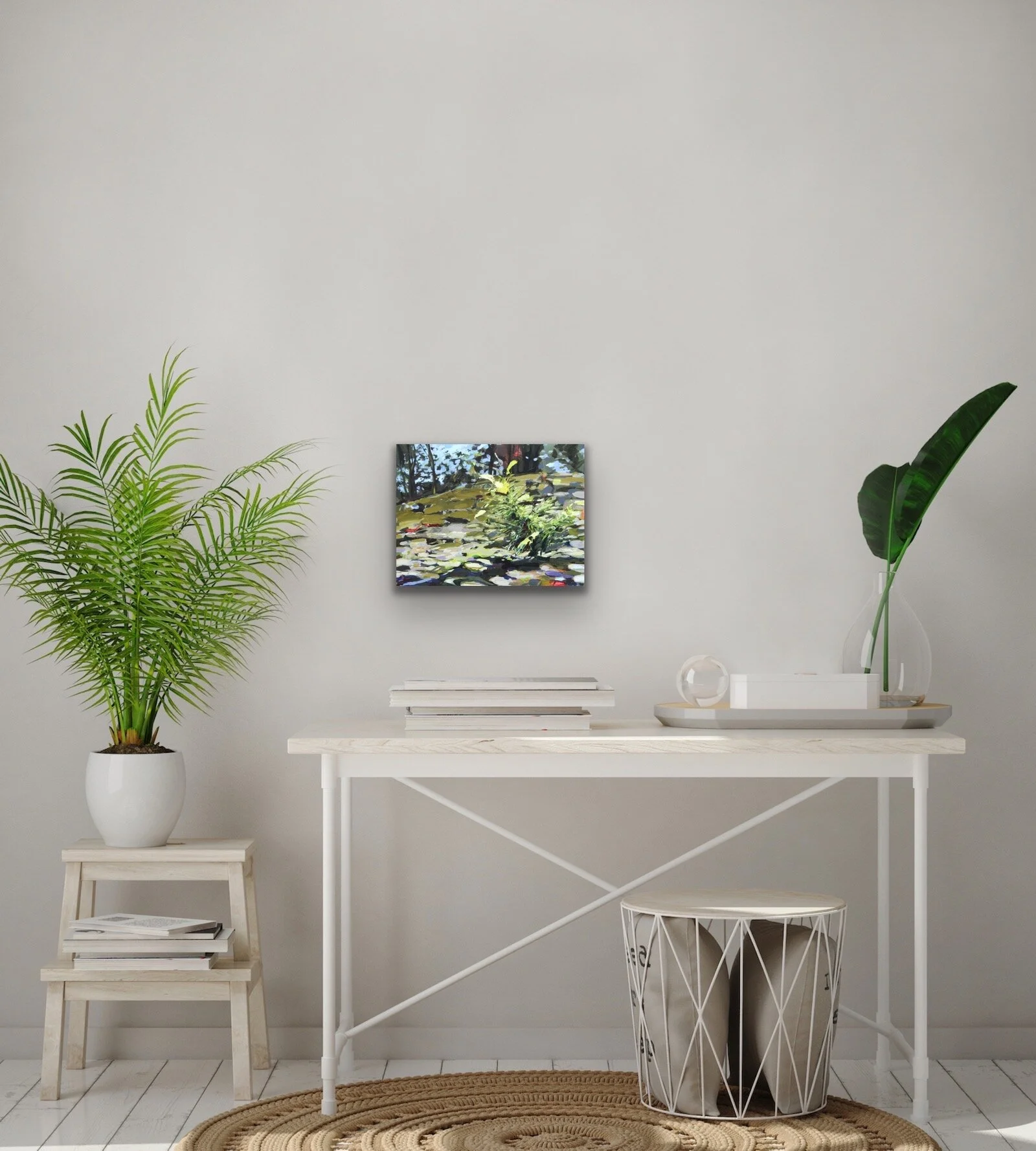 Iowa Pine Lake State Park white pine sapling landscape fine art painting by Jennifer Drinkwater Sprout