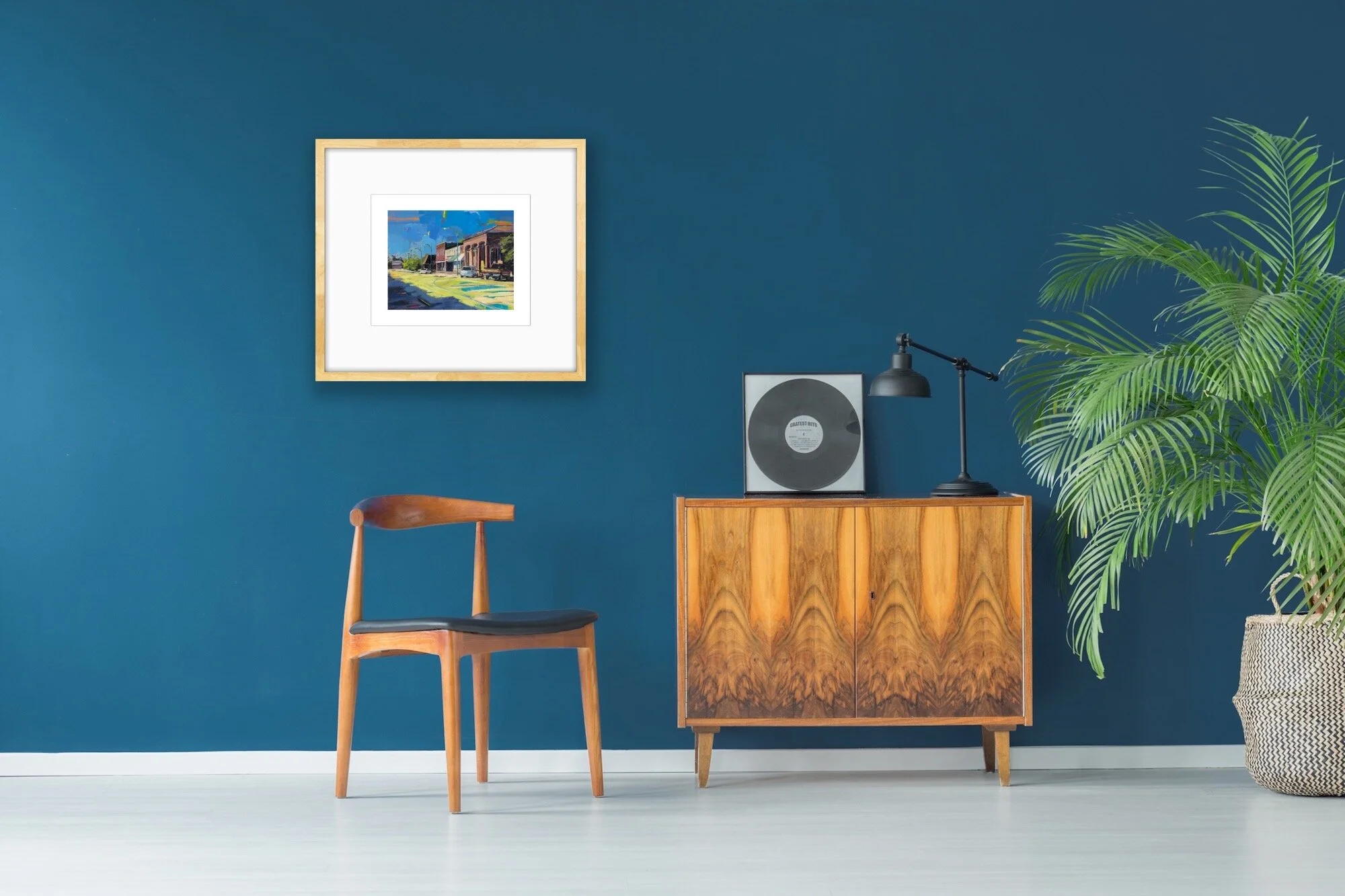 Downtown Marks limited edition fine art print by Jennifer Drinkwater — vibrant Mississippi Delta Main Street painting inspired by Quitman County community stories"