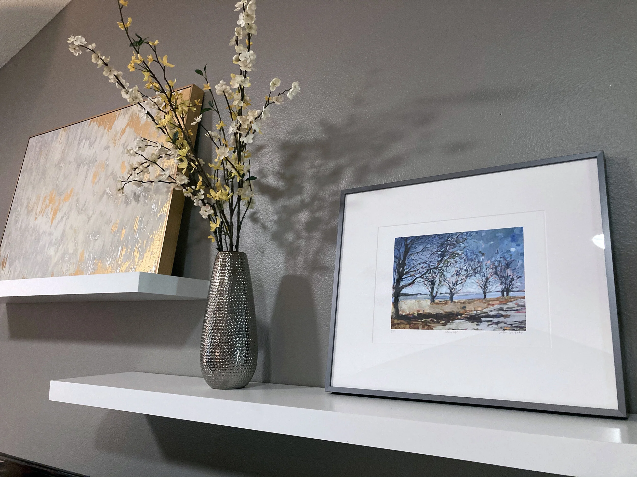 Rathbun Lake Contemporary Landscape painting limited edition print in Iowa by Jennifer Drinkwater