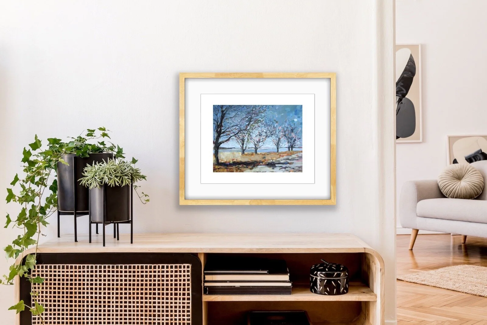 Rathbun Lake Contemporary Landscape painting limited edition print in Iowa by Jennifer Drinkwater