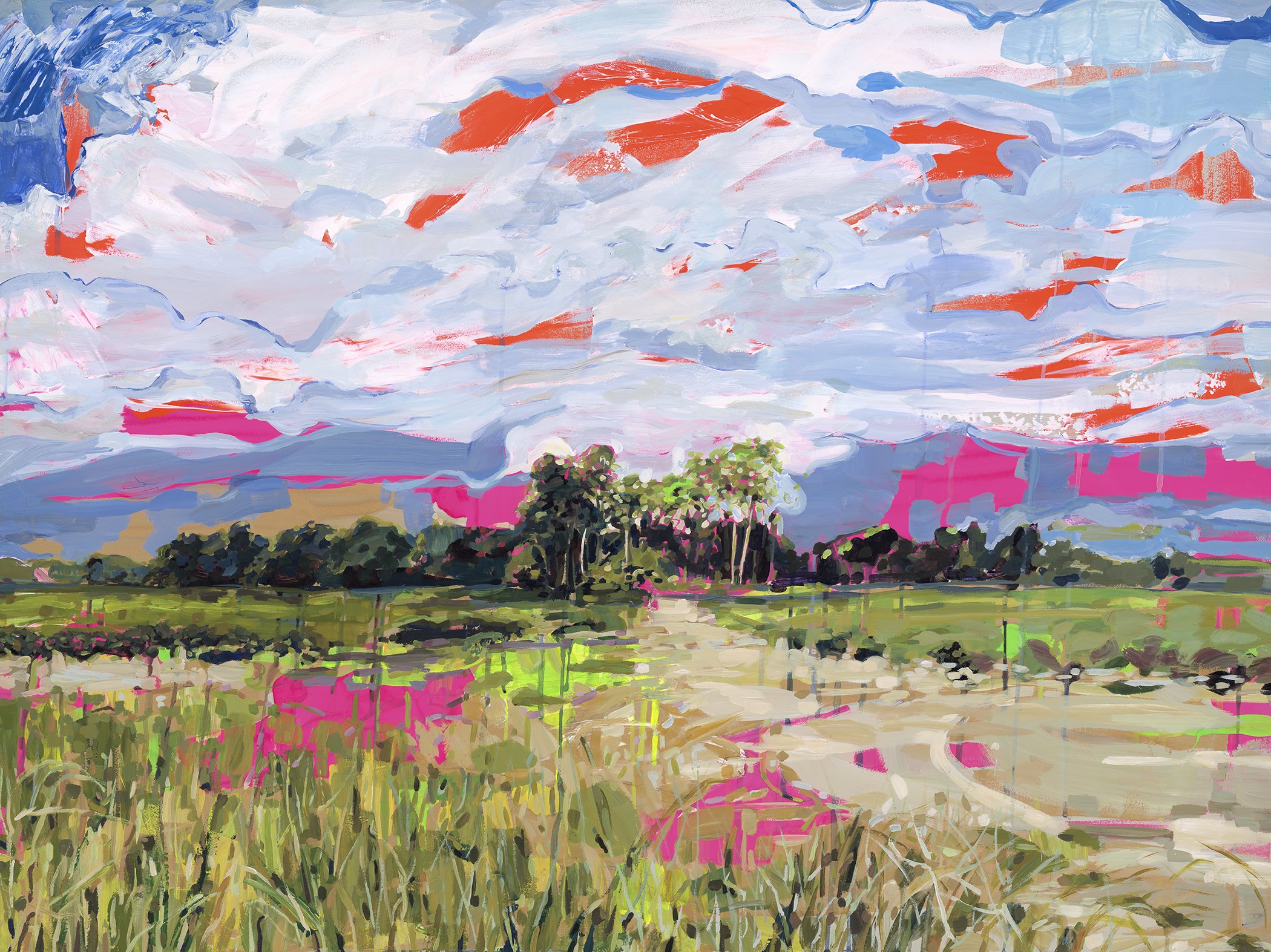 “The whole landscape of it, I love. And the clouds. I'm driving towards Oxford, and it's a very blue sky, and all the cumulus clouds just sort of rise up in the horizon. So there is a beauty to it that I didn't expect. It reminds me I was bo