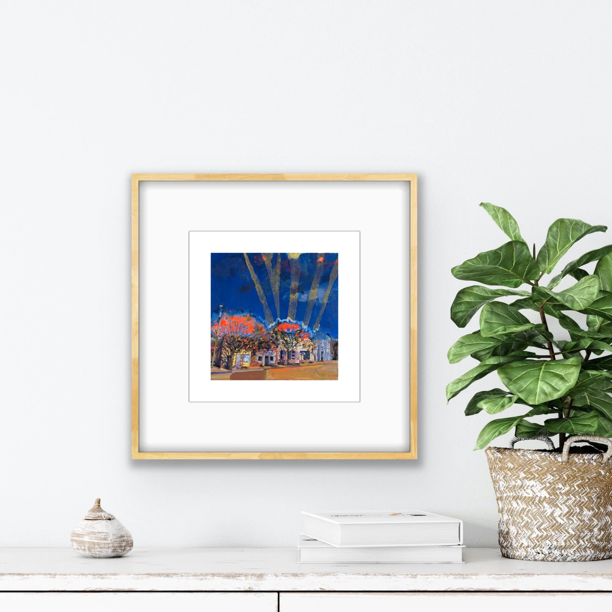 Regular Folk Giving Light, a vibrant limited edition print of the Emmett Till Interpretive Center in Sumner, Mississippi, capturing community life and history, by Jennifer Drinkwater.