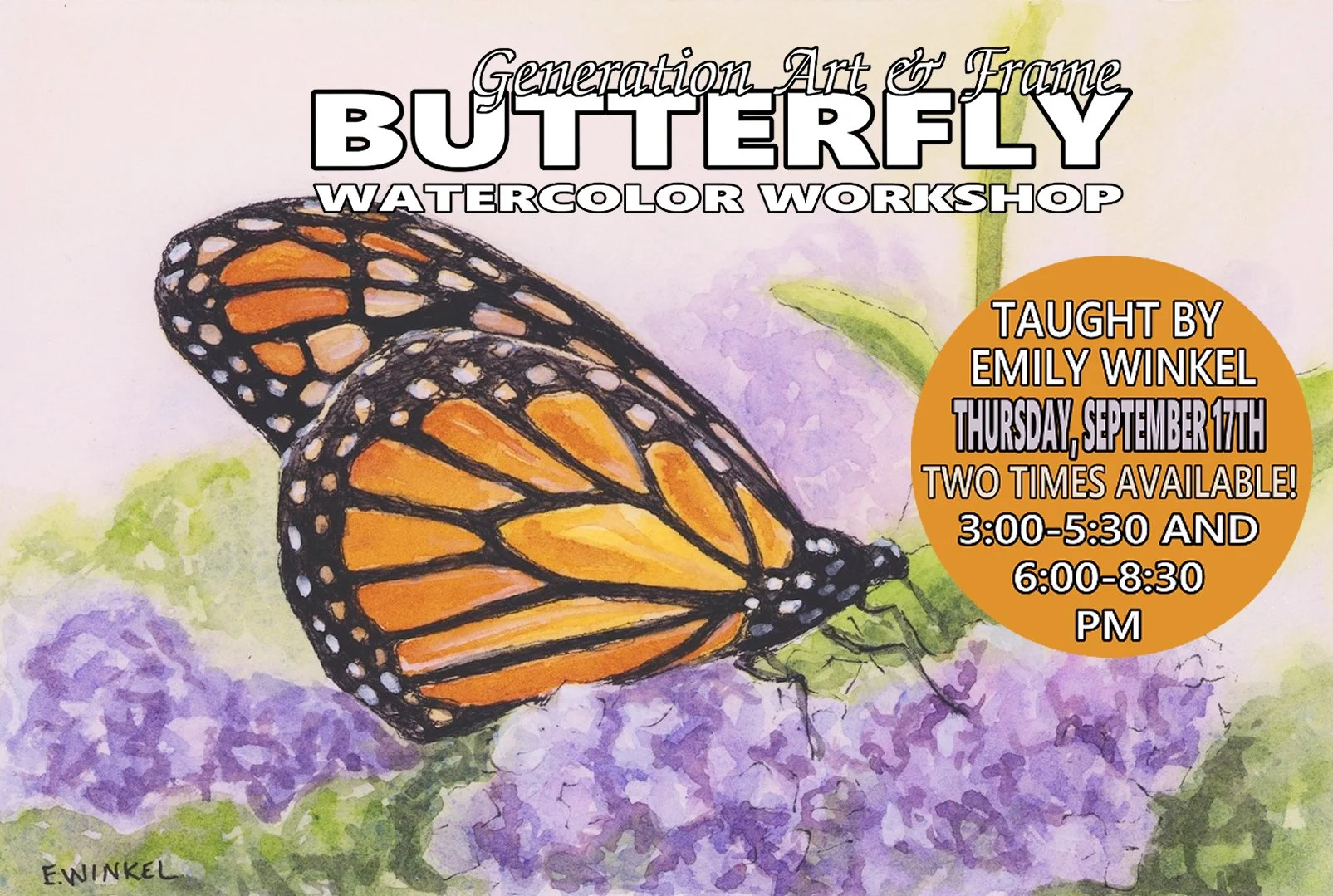 Afternoon Watercolor Workshop: Butterfly