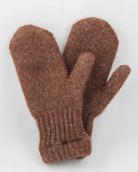 BOUCLE Lined Alpaca Mittens Natural Colors
