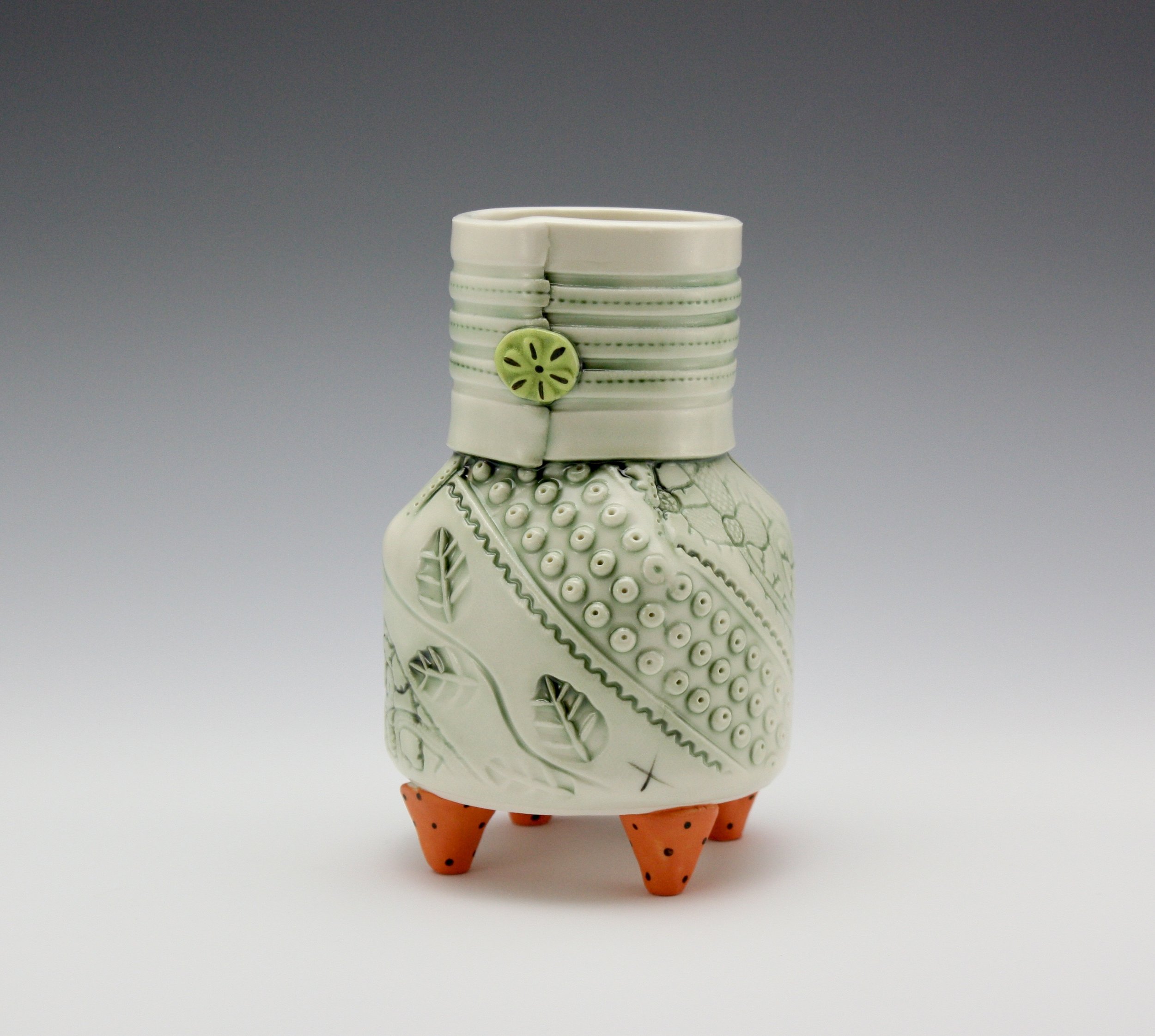 Stitchery Vase, Celadon 5.5"h $68