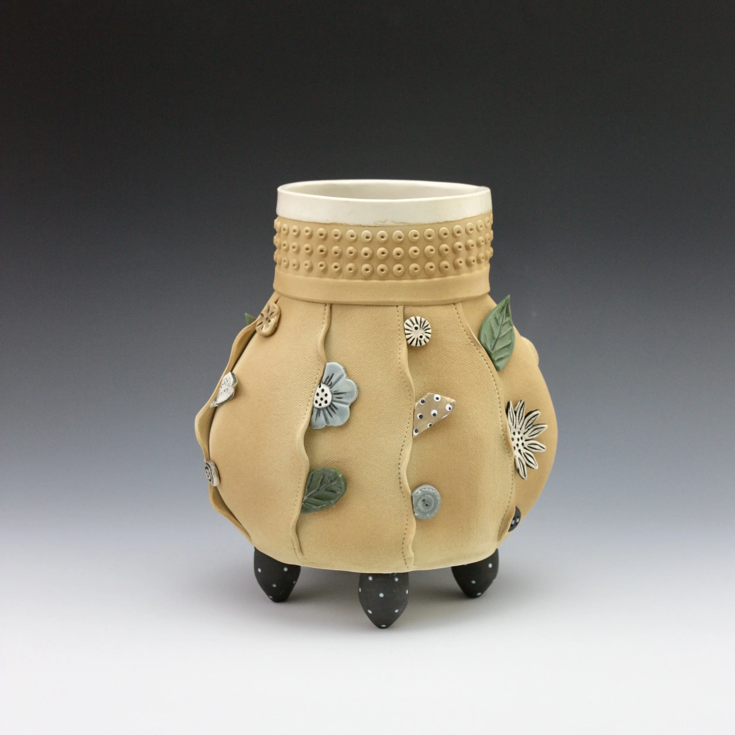 Accoutrements Vase, Sand 8"h $185