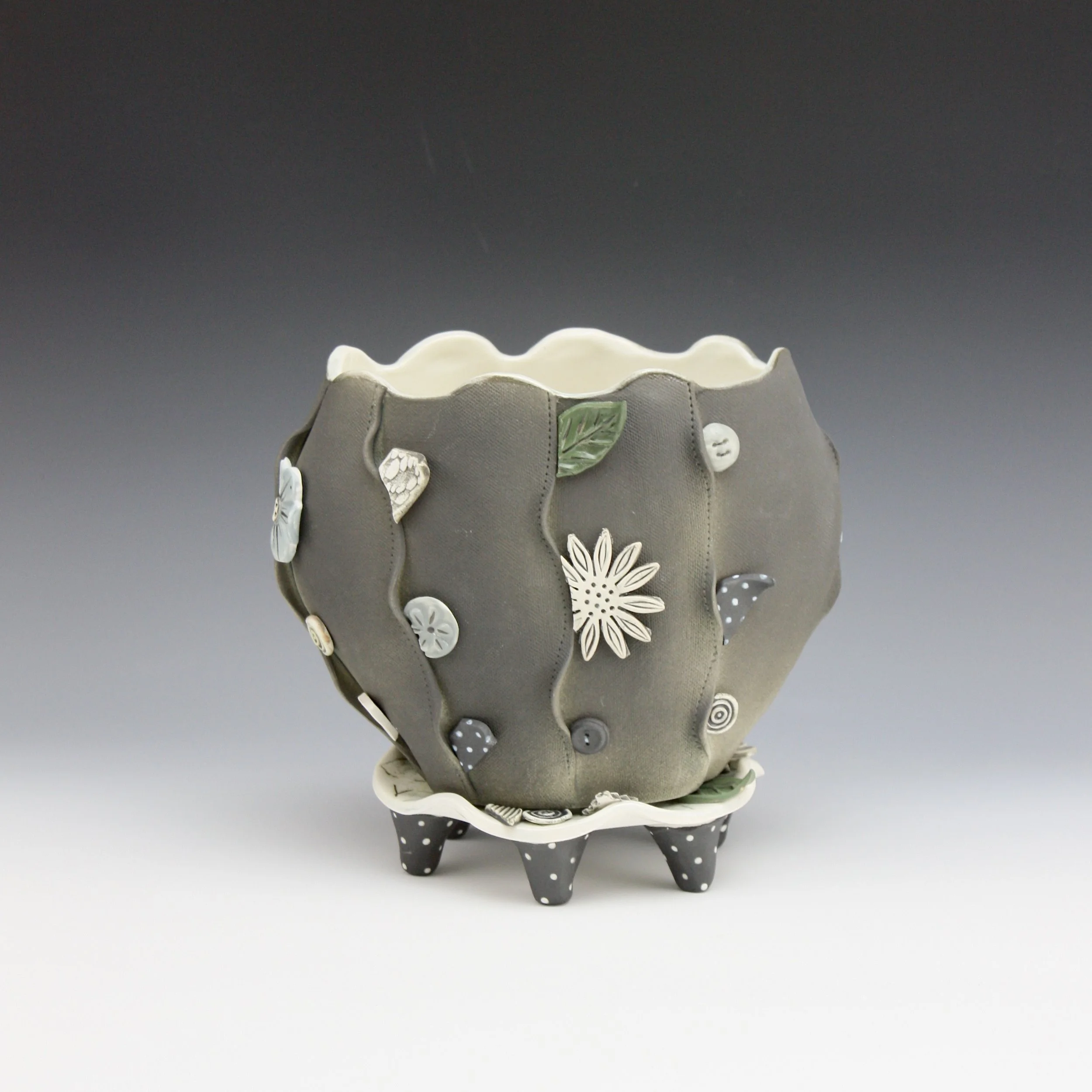 Accoutrements Vase, Charcoal 6 x 7 x 3.5" $195