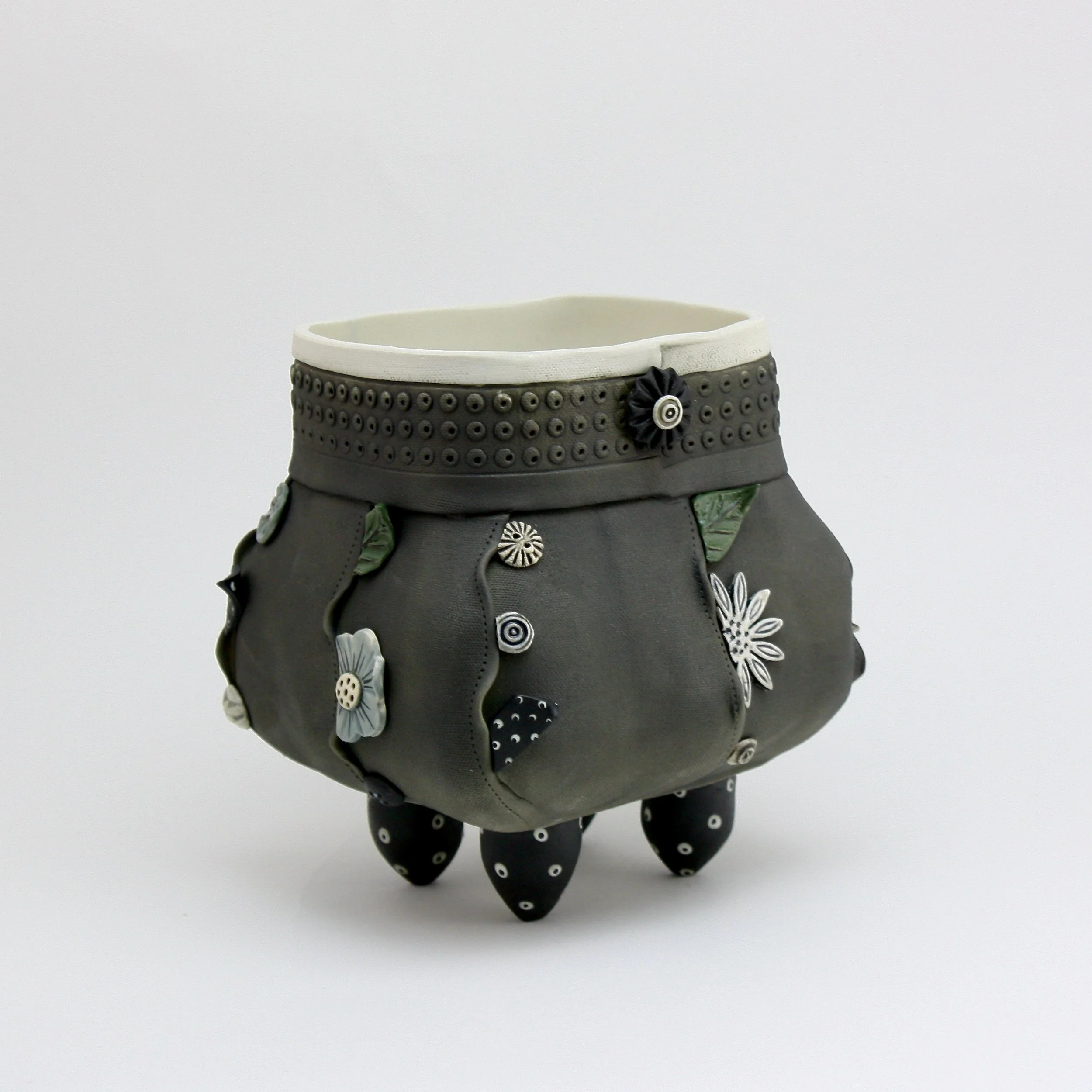 Midnight's Garden Square Vase 6.75h $310